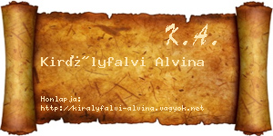 Királyfalvi Alvina névjegykártya